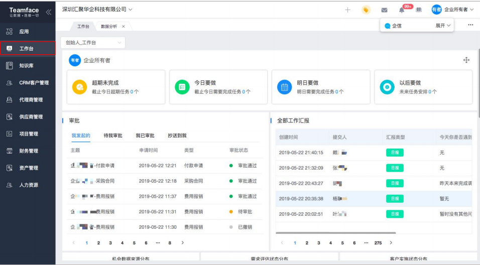 Teamface工作臺